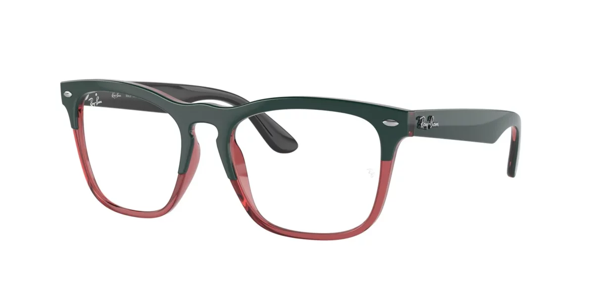 Ray-Ban RX4487V 8194 Dark Green on Transparent Light Red