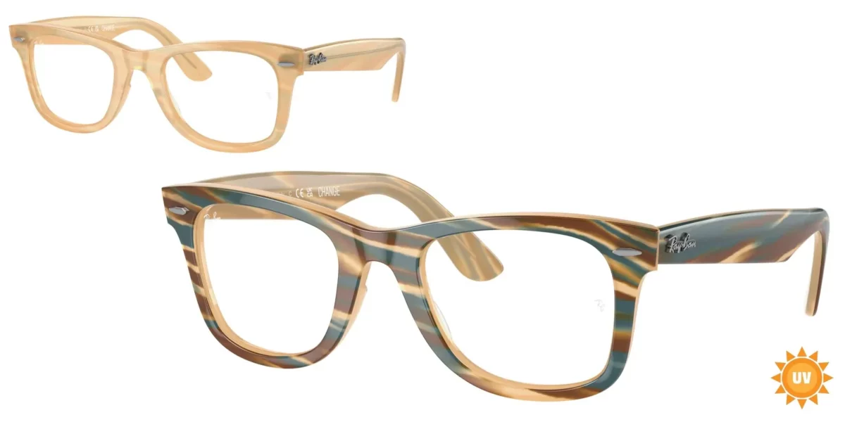 Ray-Ban RX4340V 8383 - Photo Striped Brown